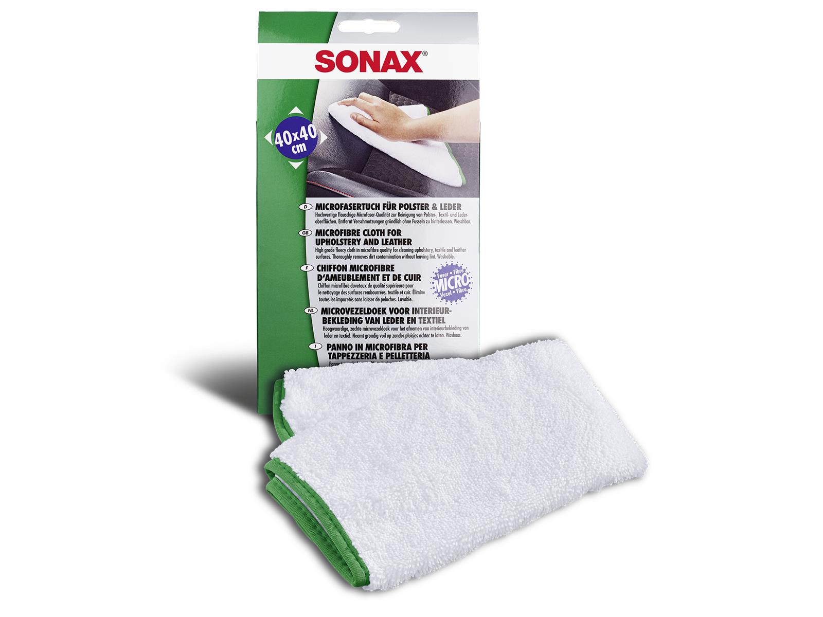 SONAX 04168000 MicrofaserTuch für Polster & Leder 83 g