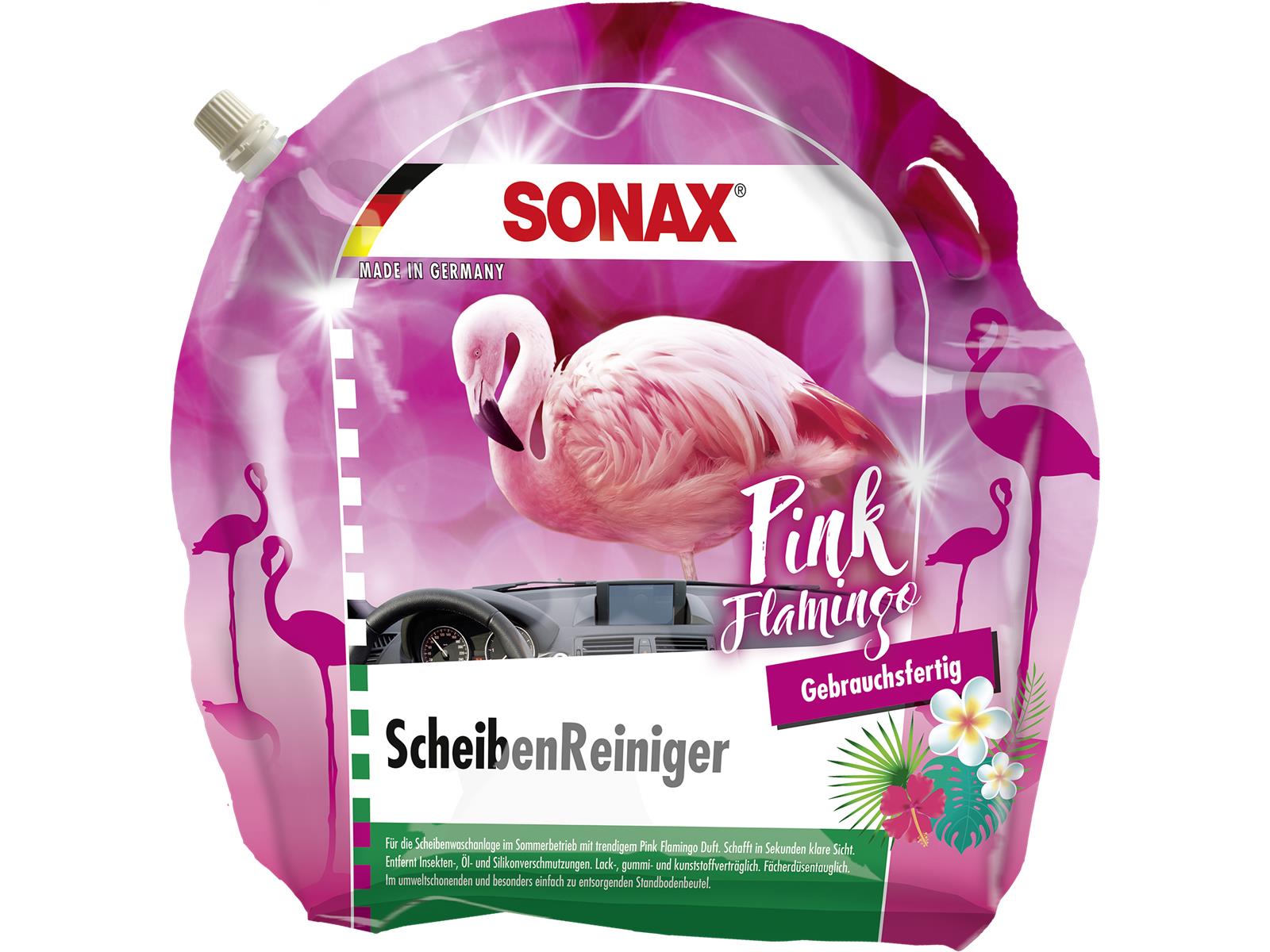 SONAX 03894410 ScheibenReiniger gebrauchsfertig Pink Flamingo 3 l