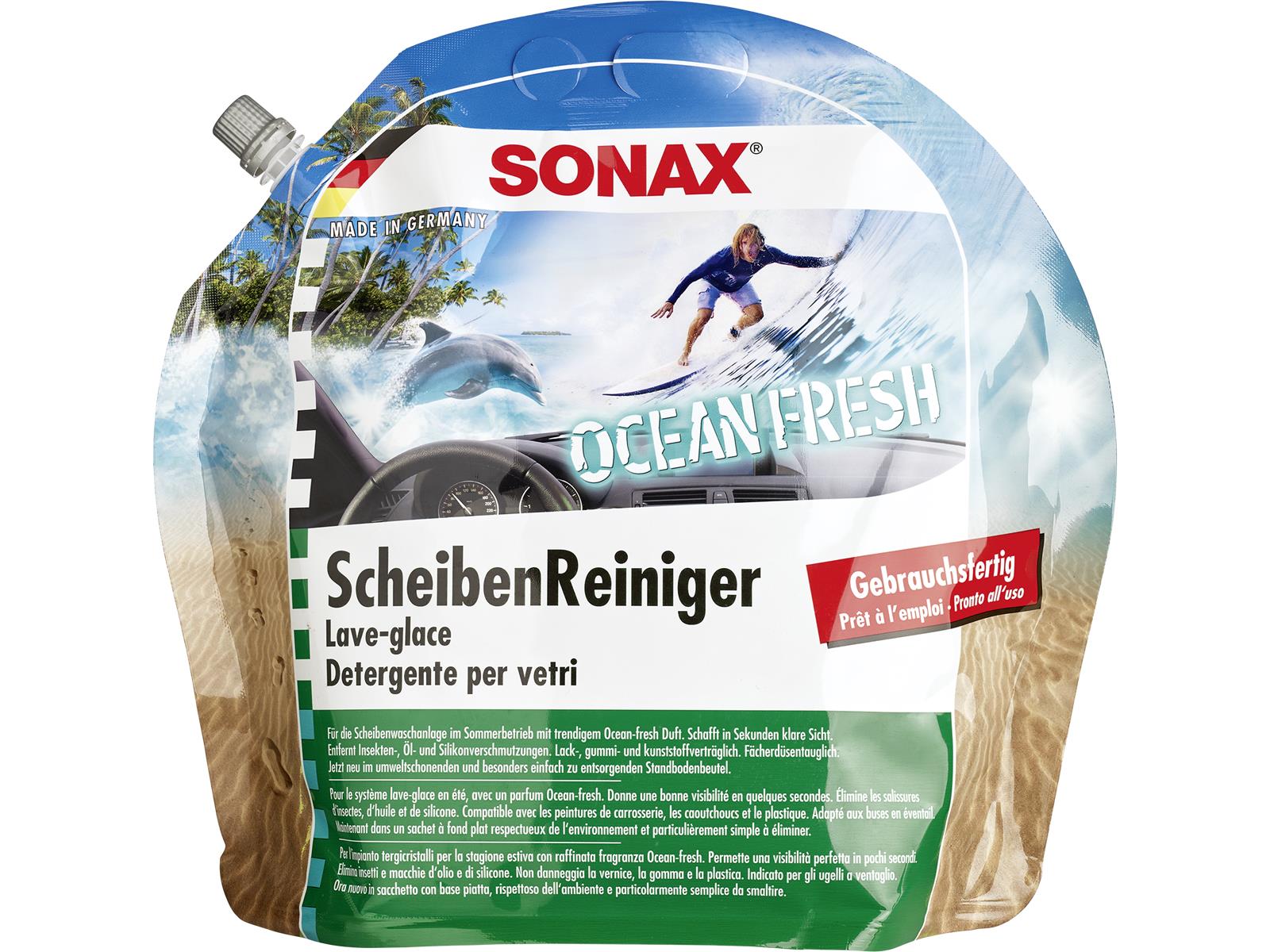 SONAX 03884410 ScheibenReiniger gebrauchsfertig Ocean-fresh 3 l