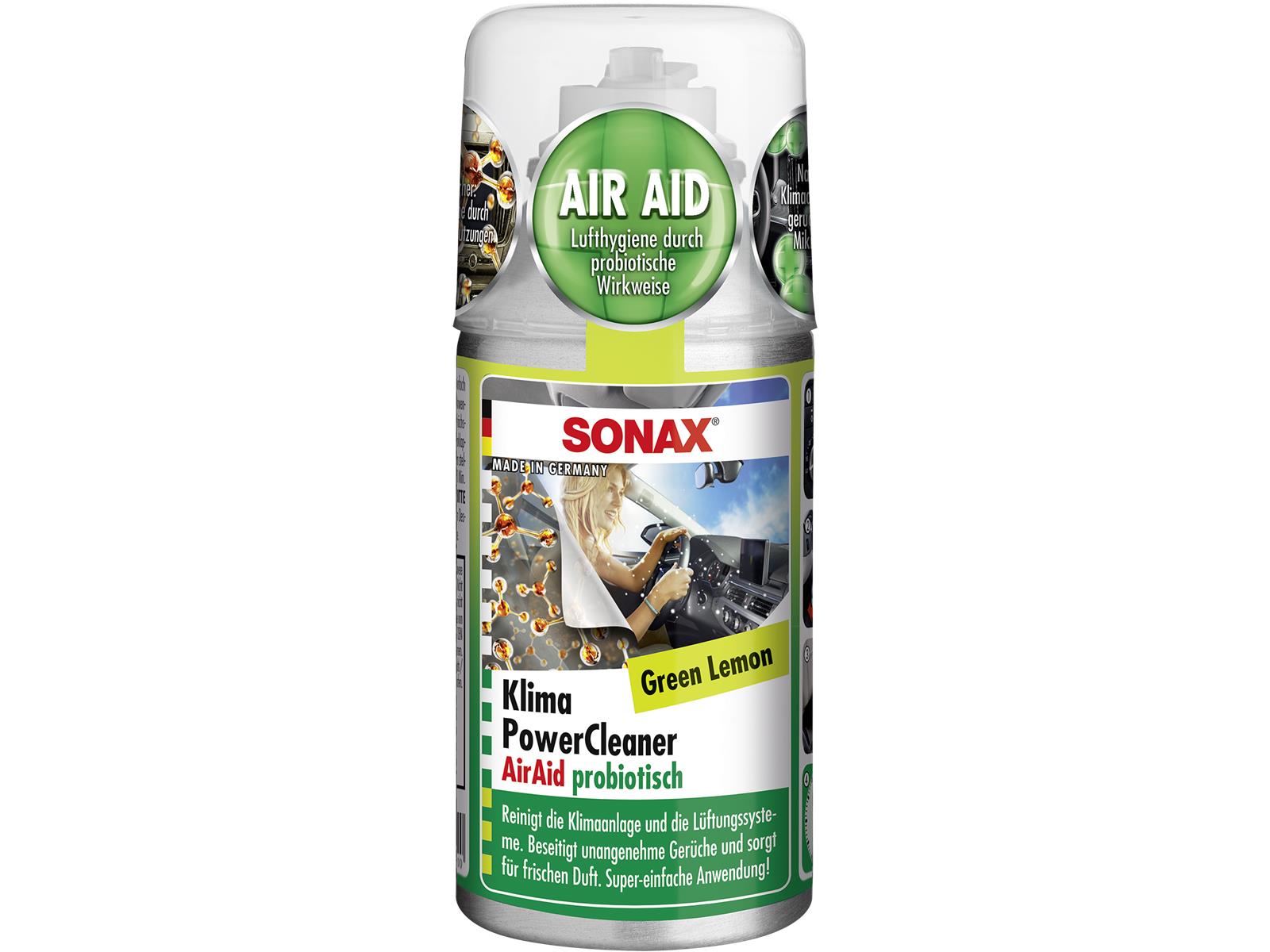 SONAX 03234000 KlimaPowerCleaner AirAid probiotisch Green Lemon 100 ml