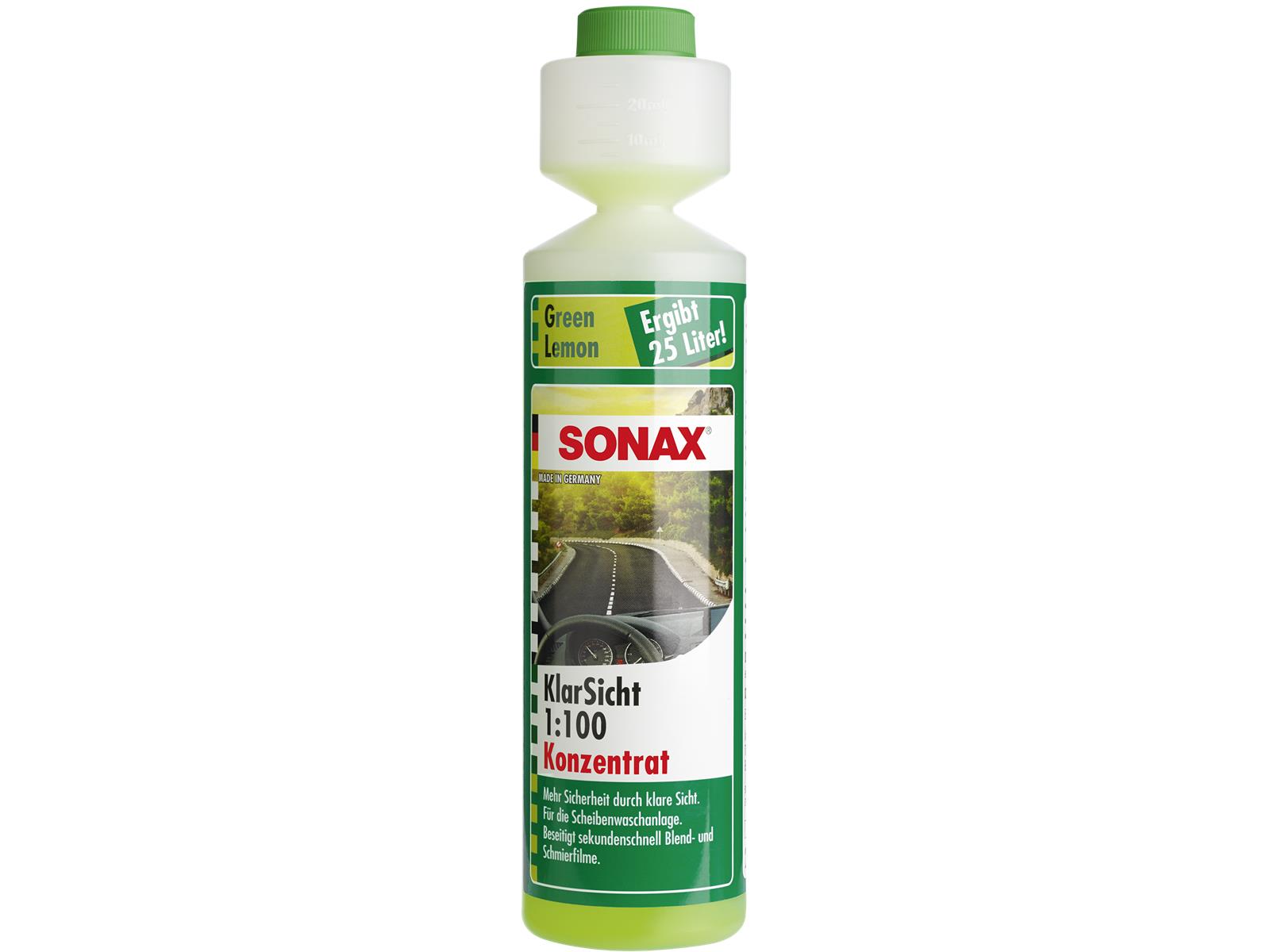 SONAX 03861410 KlarSicht 1:100 Konzentrat Green Lemon 250 ml