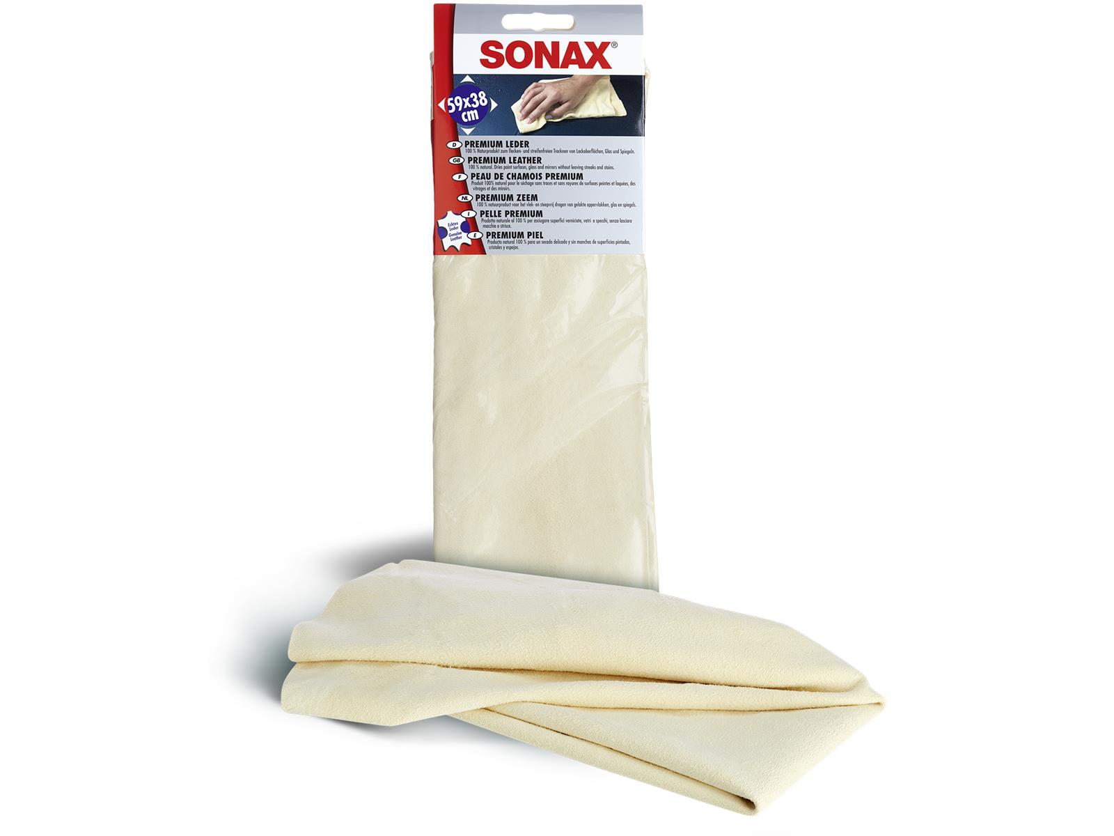 SONAX 04163000 PremiumLeder - Streifenfreiheit auf Lack, Glas und Spiegeln 1 Stk