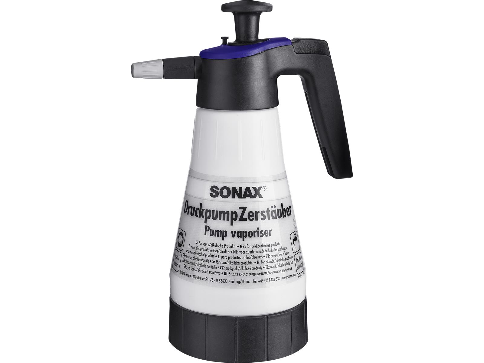 SONAX 04969410 DruckpumpZerstäuber für saure/alkalische Produkte 1 Stück