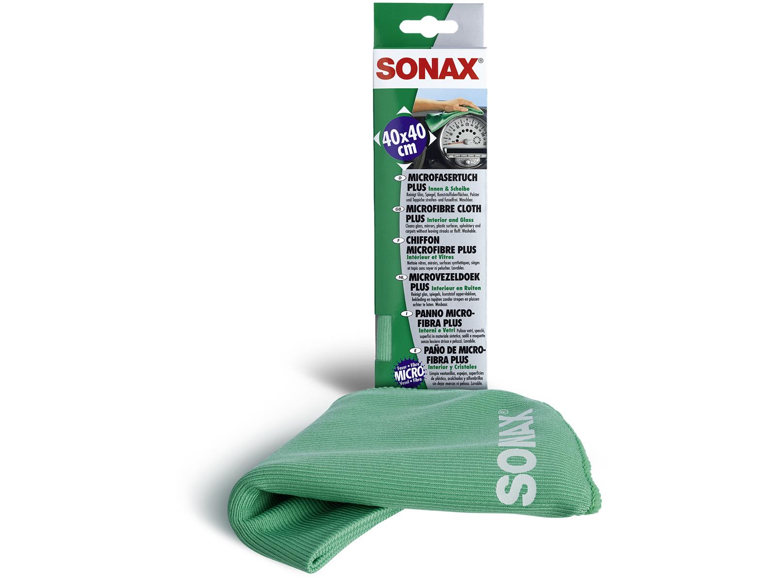 SONAX 04165000 MicrofaserTuch PLUS Innen & Scheibe 1 Stück
