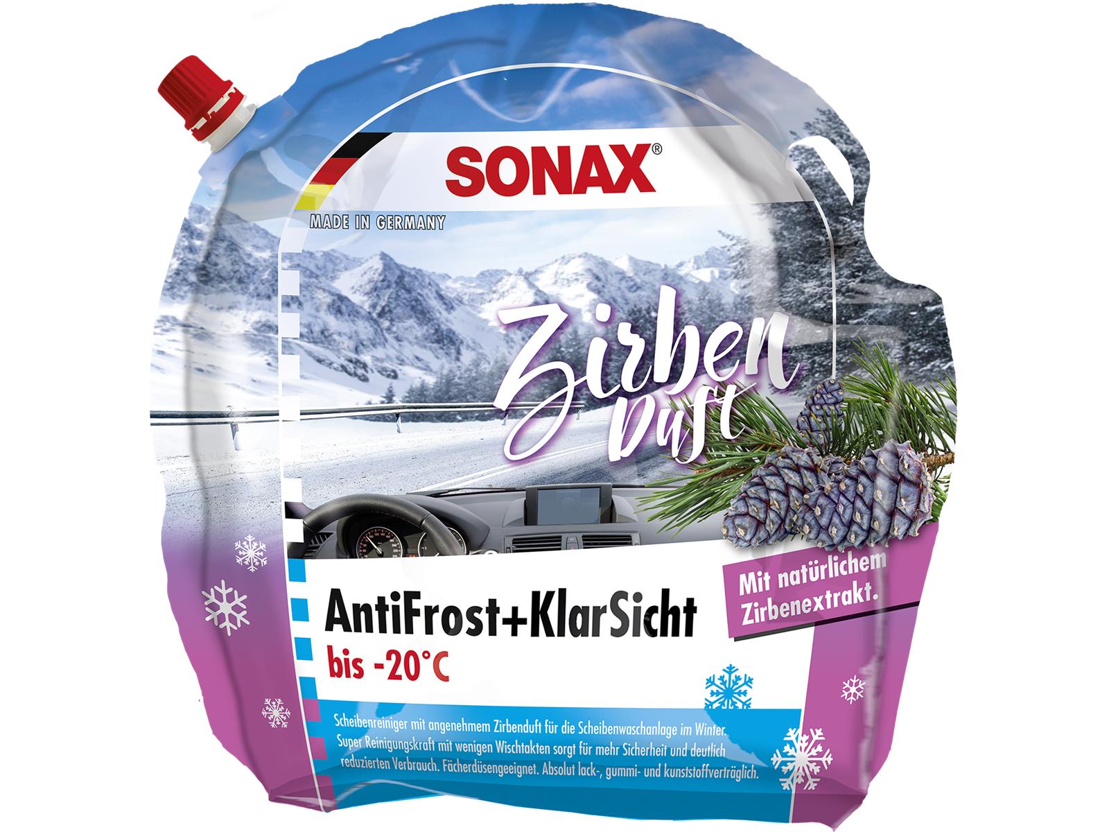 SONAX 01314410 Antifrost&KlarSicht bis -20°C Zirbe 3 l